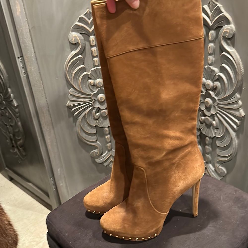 Michael Kors knee High tan boots size 9